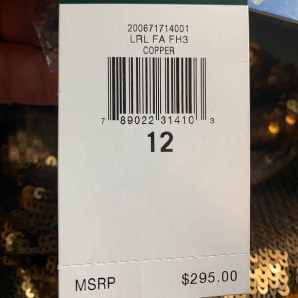 Ralph Lauren Gold/Copper Sequin Cocktail Dress size 12 - Picture 5 of 5